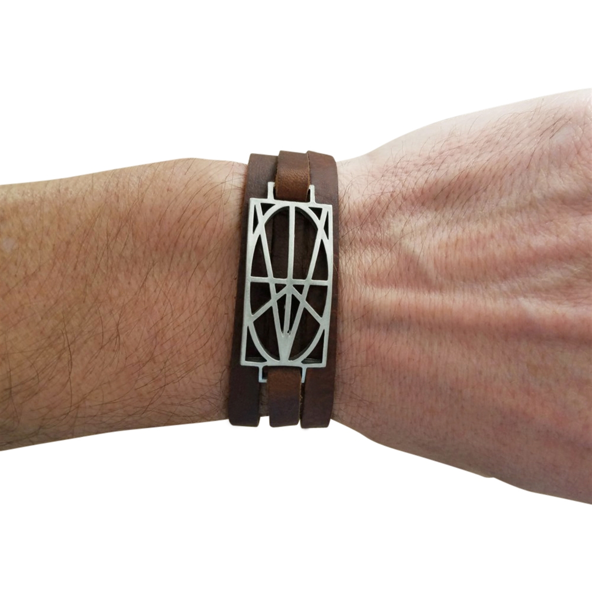 Picture of Men's Brown Leather Wrap Bracelet